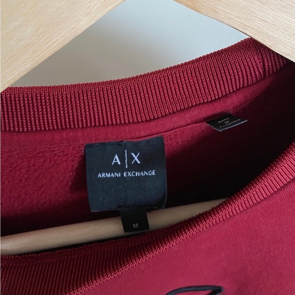 Armani Exchange embroidered red crew sweater - Picture 14 of 15